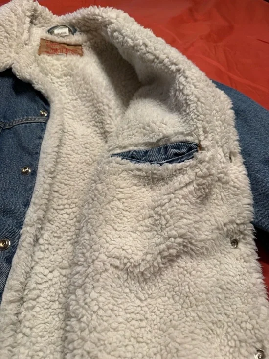 Sherpa-Lined Denim Jacket - Blue - Picture 2 of 4
